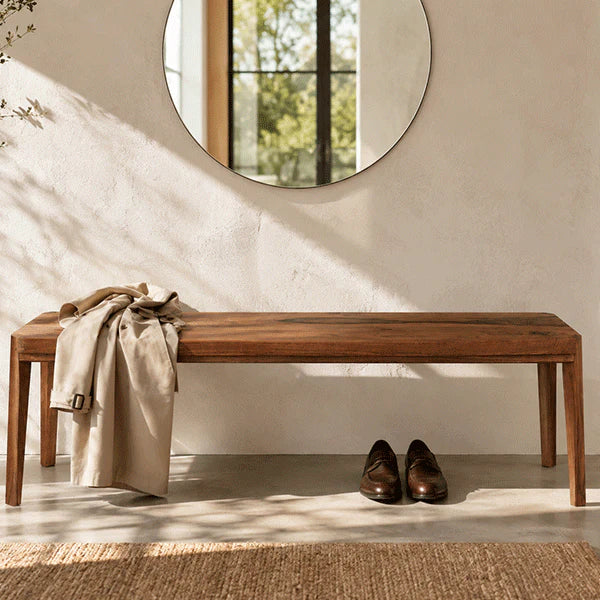 The Settle — Solid Walnut Bench