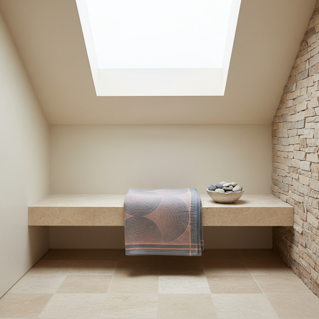 Blush pink spa bench