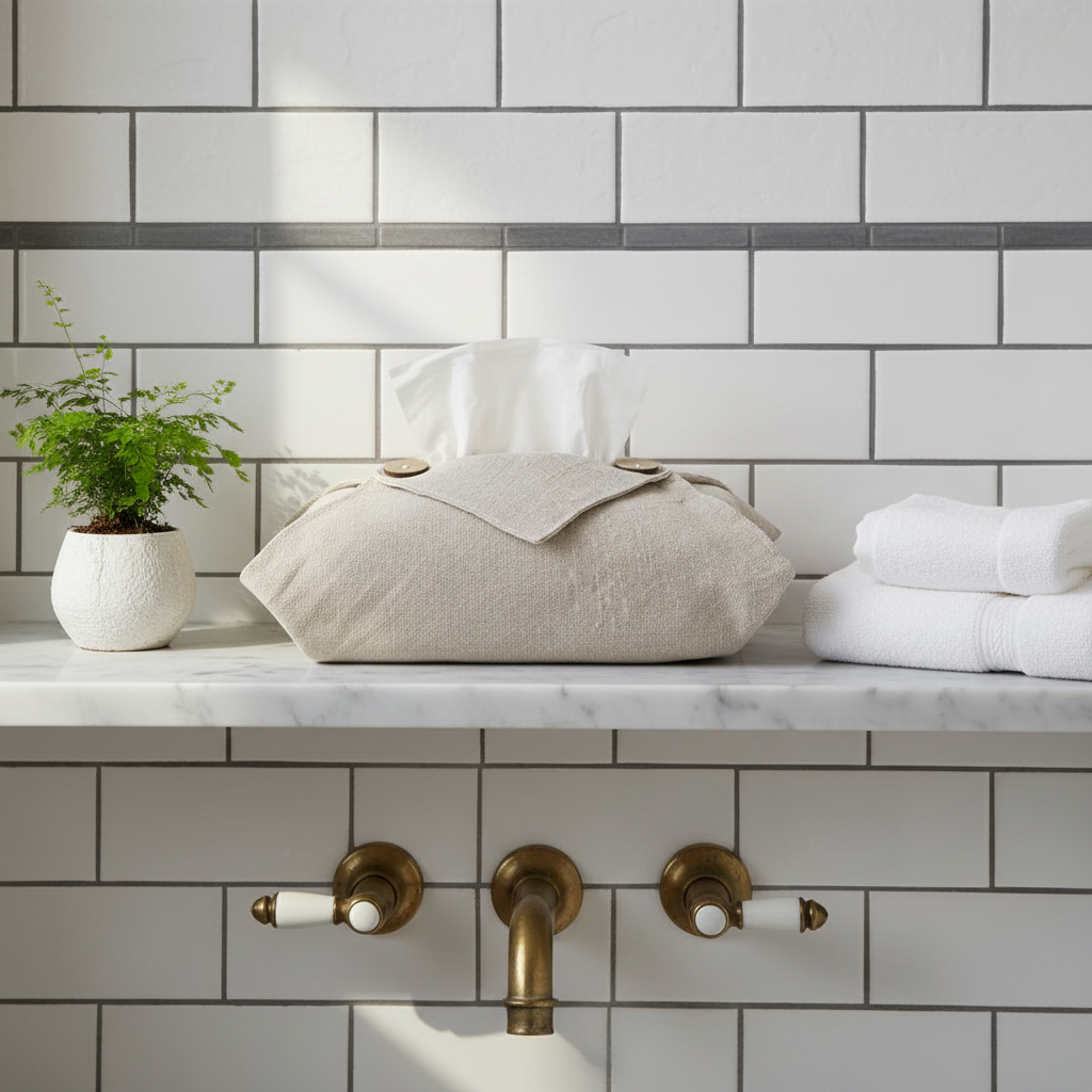 The Linen Press — Raw Flax, Bathroom