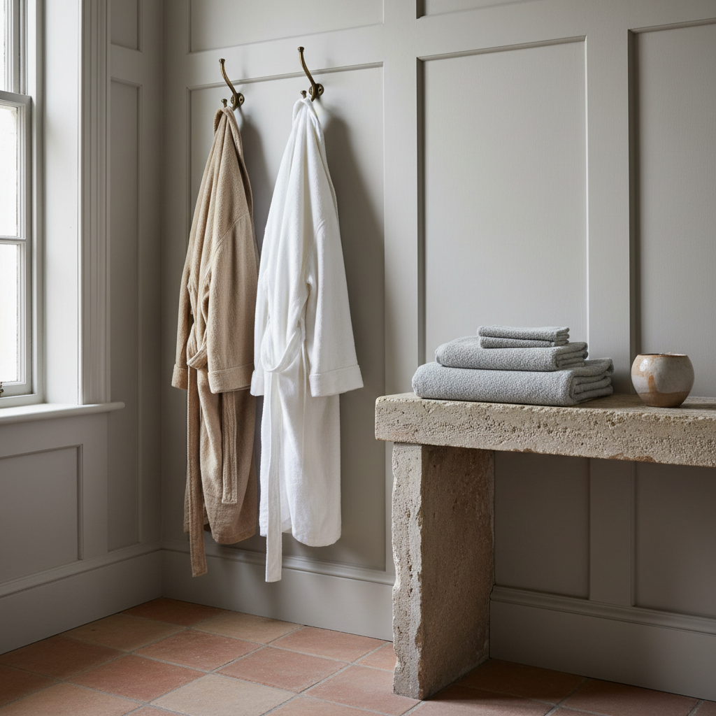 Two robes on panelled wall